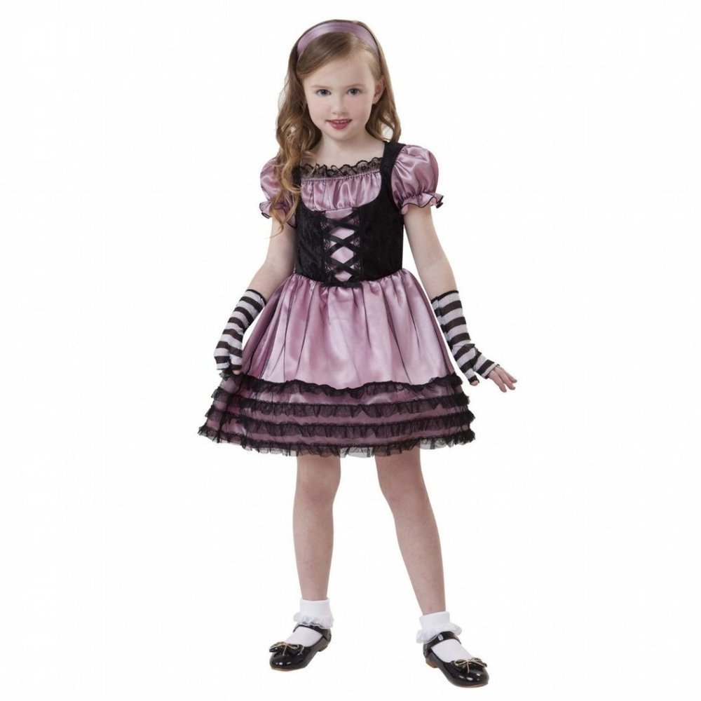 Little Bo Peep Wicked Halloween Costume 4/6 Pink Dress Girls 4 Pc Nursery Rhyme